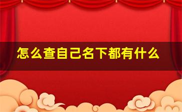 怎么查自己名下都有什么