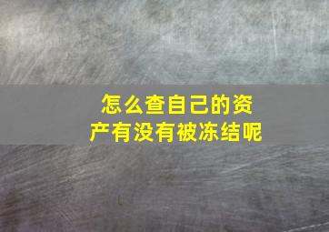 怎么查自己的资产有没有被冻结呢