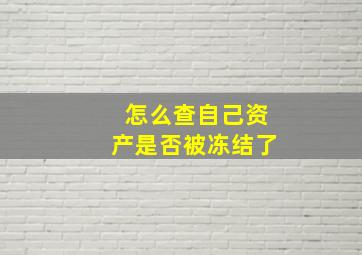 怎么查自己资产是否被冻结了