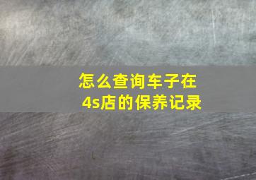 怎么查询车子在4s店的保养记录