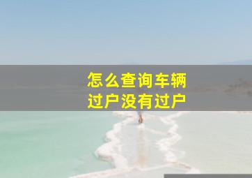 怎么查询车辆过户没有过户