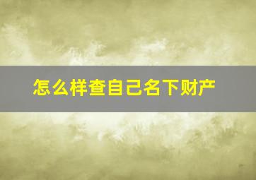 怎么样查自己名下财产