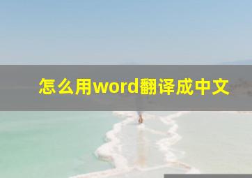 怎么用word翻译成中文