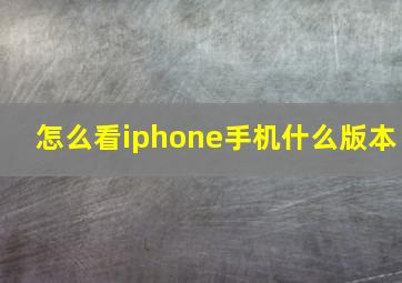 怎么看iphone手机什么版本