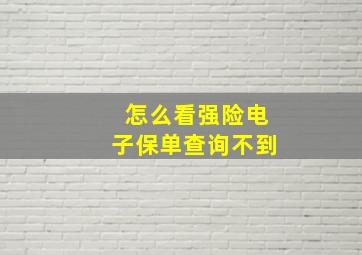 怎么看强险电子保单查询不到