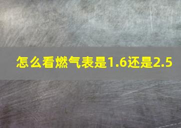 怎么看燃气表是1.6还是2.5