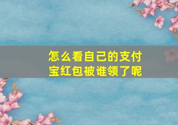 怎么看自己的支付宝红包被谁领了呢