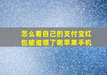 怎么看自己的支付宝红包被谁领了呢苹果手机