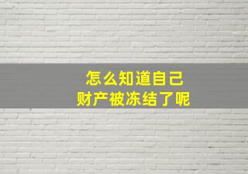 怎么知道自己财产被冻结了呢