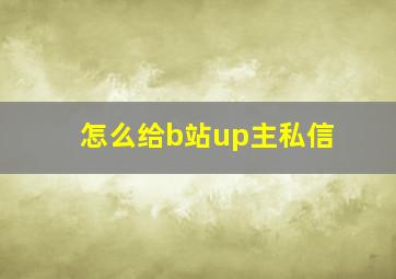 怎么给b站up主私信