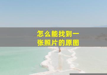 怎么能找到一张照片的原图