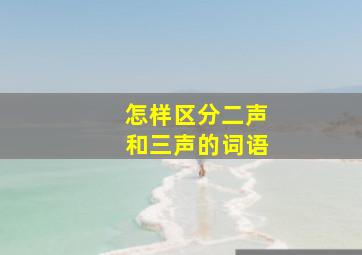 怎样区分二声和三声的词语