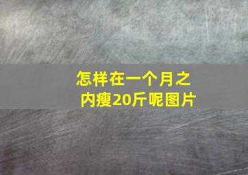 怎样在一个月之内瘦20斤呢图片