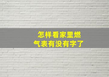 怎样看家里燃气表有没有字了