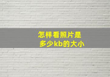 怎样看照片是多少kb的大小