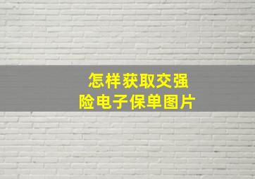 怎样获取交强险电子保单图片