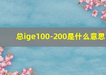 总ige100-200是什么意思