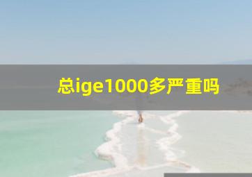 总ige1000多严重吗