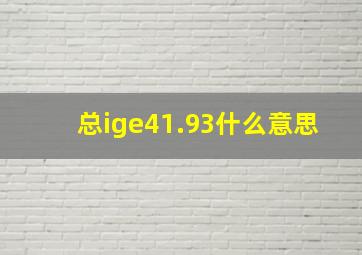 总ige41.93什么意思