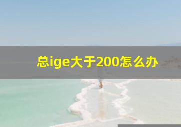 总ige大于200怎么办