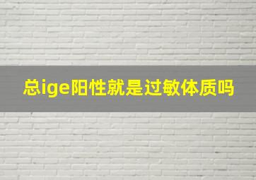 总ige阳性就是过敏体质吗