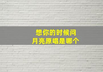 想你的时候问月亮原唱是哪个