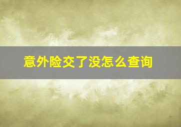 意外险交了没怎么查询