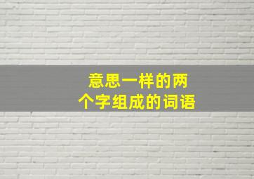 意思一样的两个字组成的词语