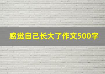 感觉自己长大了作文500字