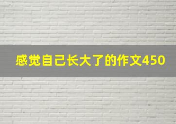 感觉自己长大了的作文450