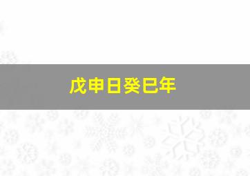 戊申日癸巳年