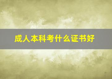 成人本科考什么证书好