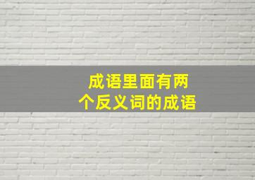 成语里面有两个反义词的成语