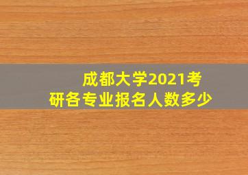 成都大学2021考研各专业报名人数多少