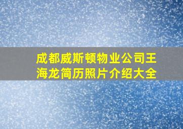 成都威斯顿物业公司王海龙简历照片介绍大全