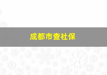 成都市查社保