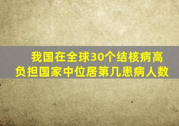 我国在全球30个结核病高负担国家中位居第几患病人数