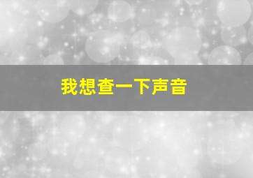 我想查一下声音