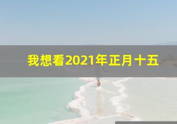 我想看2021年正月十五