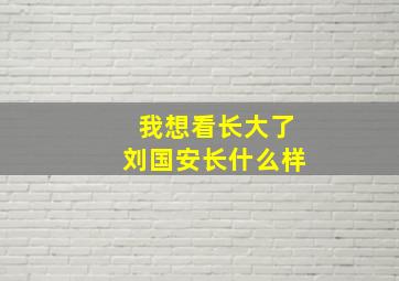 我想看长大了刘国安长什么样