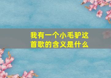 我有一个小毛驴这首歌的含义是什么