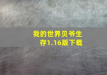 我的世界贝爷生存1.16版下载