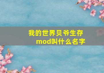 我的世界贝爷生存mod叫什么名字