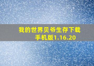 我的世界贝爷生存下载手机版1.16.20