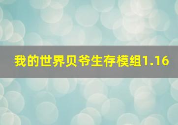 我的世界贝爷生存模组1.16