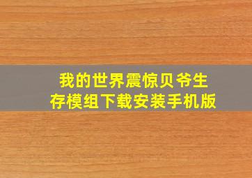 我的世界震惊贝爷生存模组下载安装手机版