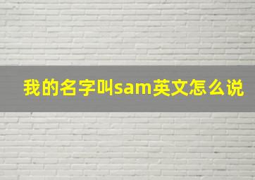 我的名字叫sam英文怎么说