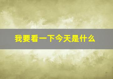 我要看一下今天是什么