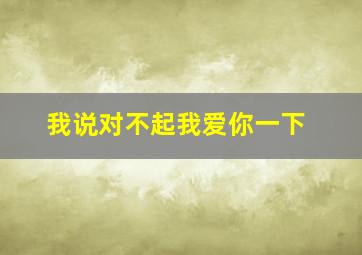 我说对不起我爱你一下