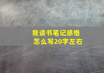 我读书笔记感悟怎么写20字左右